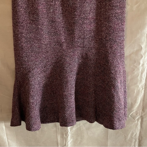 Women’s Ann Taylor Mermaid Ruffle Skirt Size 0 Pink/Black Tweed Wool Blend - Picture 2 of 12